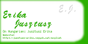 erika jusztusz business card